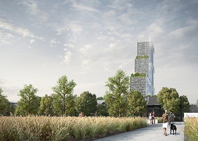 The building as seen from Martin Luther King park.