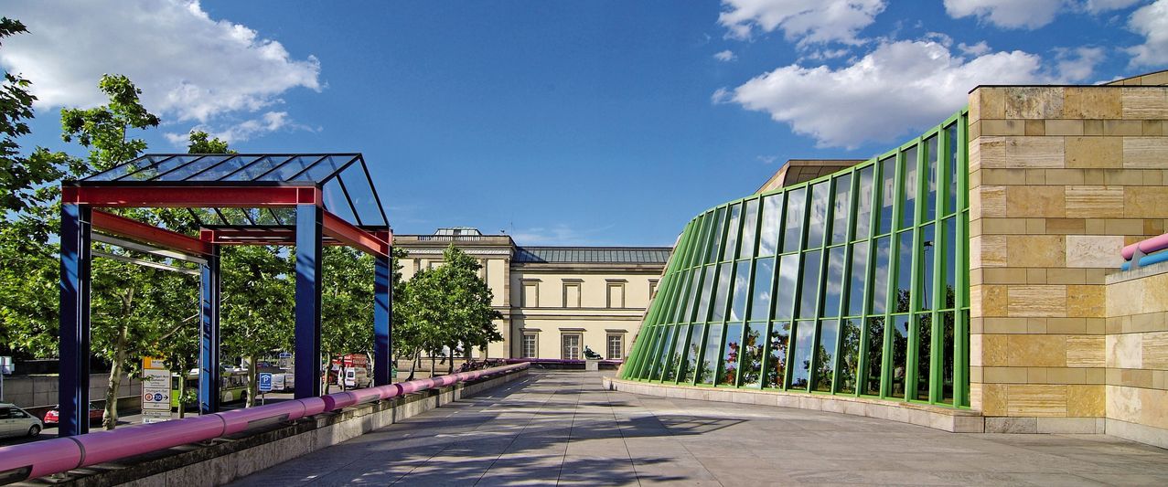 Stuttgart's Staatsgalerie in its urban surroundings.