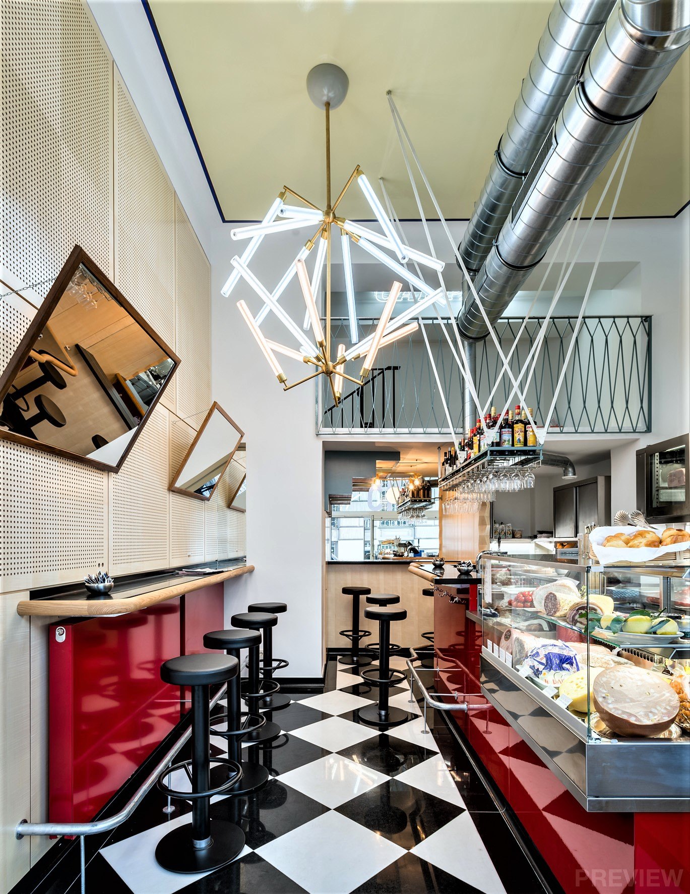 No detail was left to chance at the Cin Cin Buffet, the renowned Italian bar in Vienna by Austrian architect Hermann Czech. Copyright: Lukas Schaller.